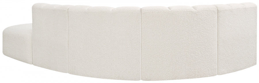 Arc 127" Boucle Fabric Upholstered 5pc. Modular Sectional Cream