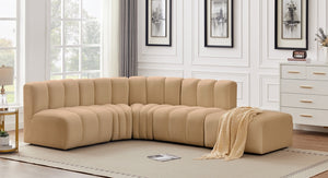 Arc 127" Velvet Upholstered 5pc. Modular Sectional