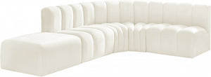 Arc 127" Velvet Upholstered 5pc. Modular Sectional