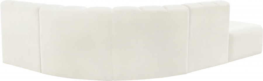Arc 127" Velvet Upholstered 5pc. Modular Sectional