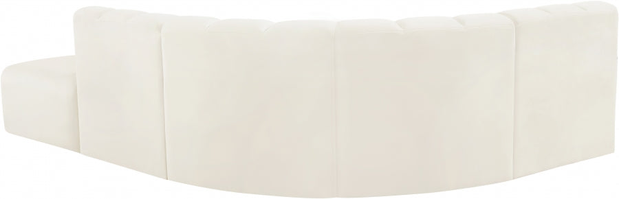 Arc 127" Velvet Upholstered 5pc. Modular Sectional
