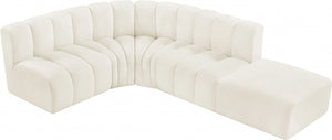 Arc 127" Velvet Upholstered 5pc. Modular Sectional