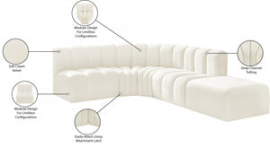 Arc 127" Velvet Upholstered 5pc. Modular Sectional