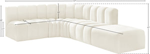 Arc 127" Velvet Upholstered 5pc. Modular Sectional