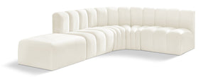 Arc 127" Velvet Upholstered 5pc. Modular Sectional