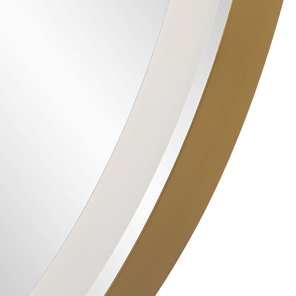 Crofton Lighted Round Mirror Brass