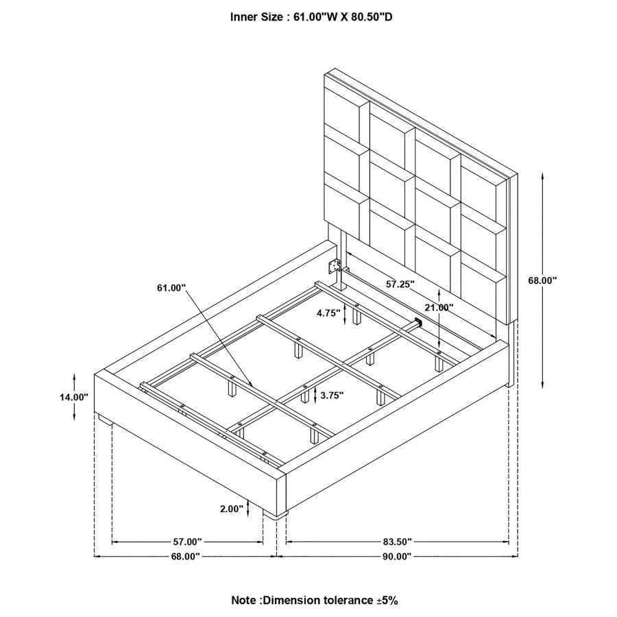 Porter Tufted Panel Bed Beige