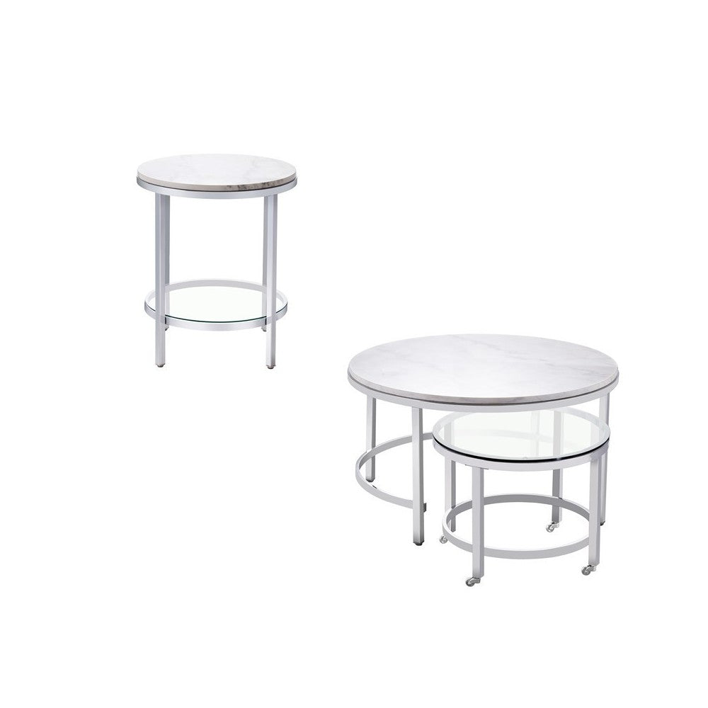 Jadyn Round Marble End Table