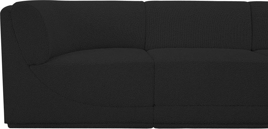 Ollie 98" Boucle Fabric Upholstered 5pc. Modular Sectional Black