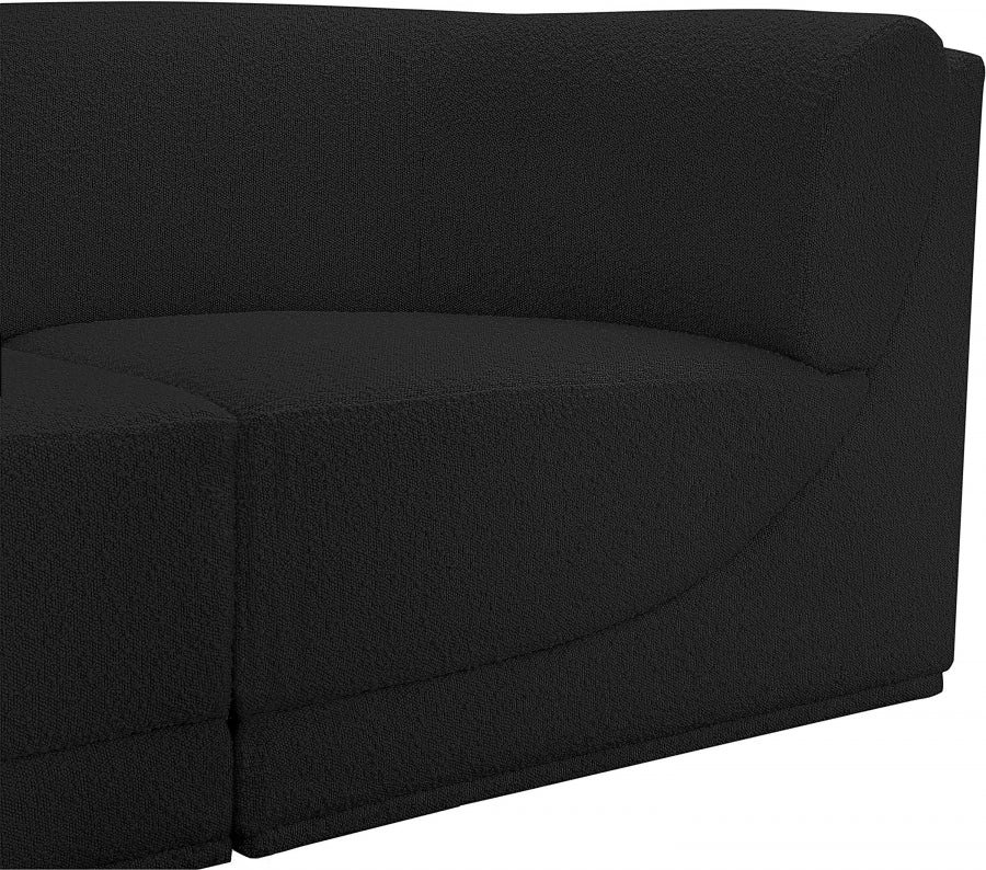 Ollie 98" Boucle Fabric Upholstered 5pc. Modular Sectional Black