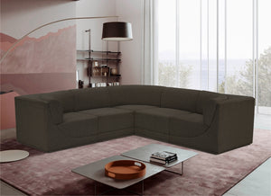 Ollie 98" Boucle Fabric Upholstered 5pc. Modular Sectional Brown