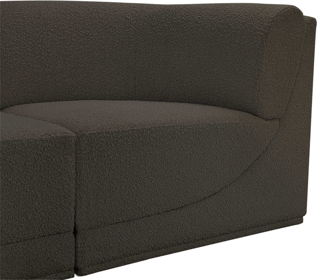 Ollie 98" Boucle Fabric Upholstered 5pc. Modular Sectional Brown