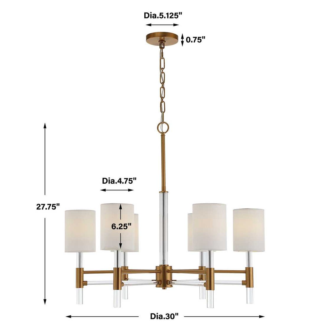 Welkin 6 Lt Chandelier
