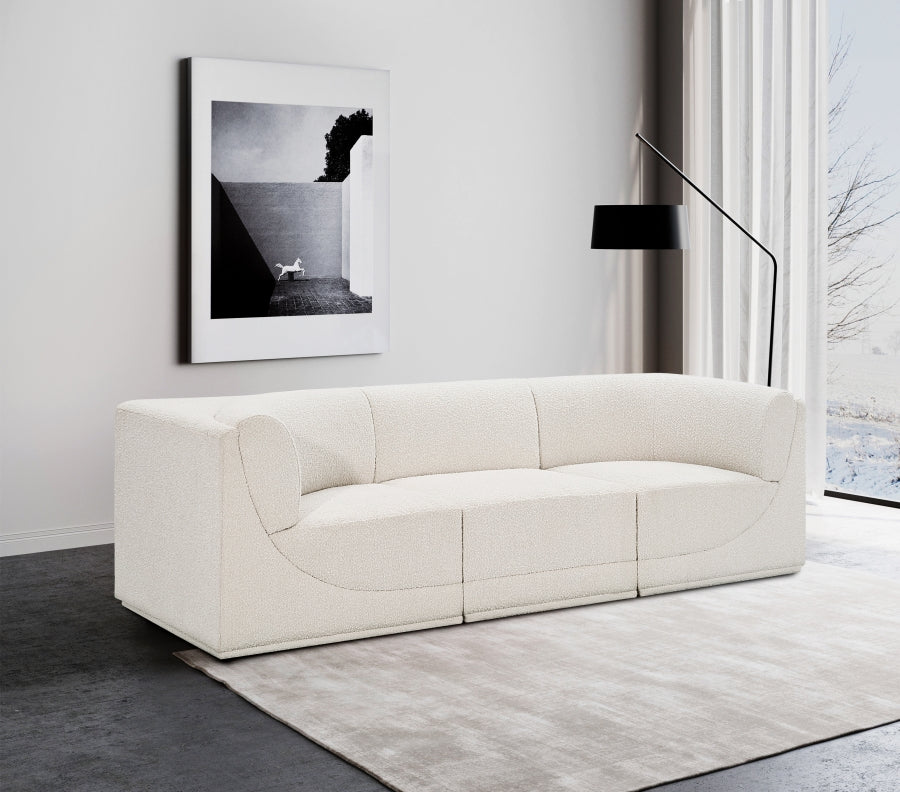 Ollie 98" Boucle Fabric Upholstered 3pc. Modular Sofa