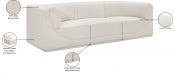 Ollie 98" Boucle Fabric Upholstered 3pc. Modular Sofa