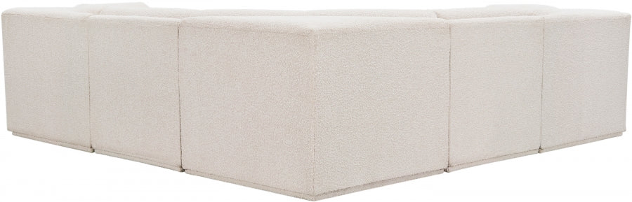 Ollie 98" Boucle Fabric Upholstered 5pc. Modular Sectional Cream