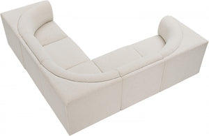 Ollie 98" Boucle Fabric Upholstered 5pc. Modular Sectional Cream