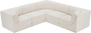 Ollie 98" Boucle Fabric Upholstered 5pc. Modular Sectional Cream