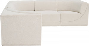 Ollie 98" Boucle Fabric Upholstered 5pc. Modular Sectional Cream