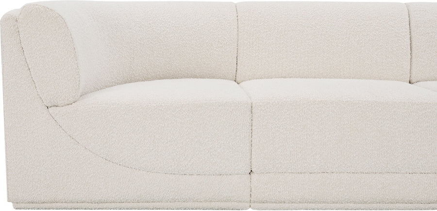 Ollie 98" Boucle Fabric Upholstered 5pc. Modular Sectional Cream