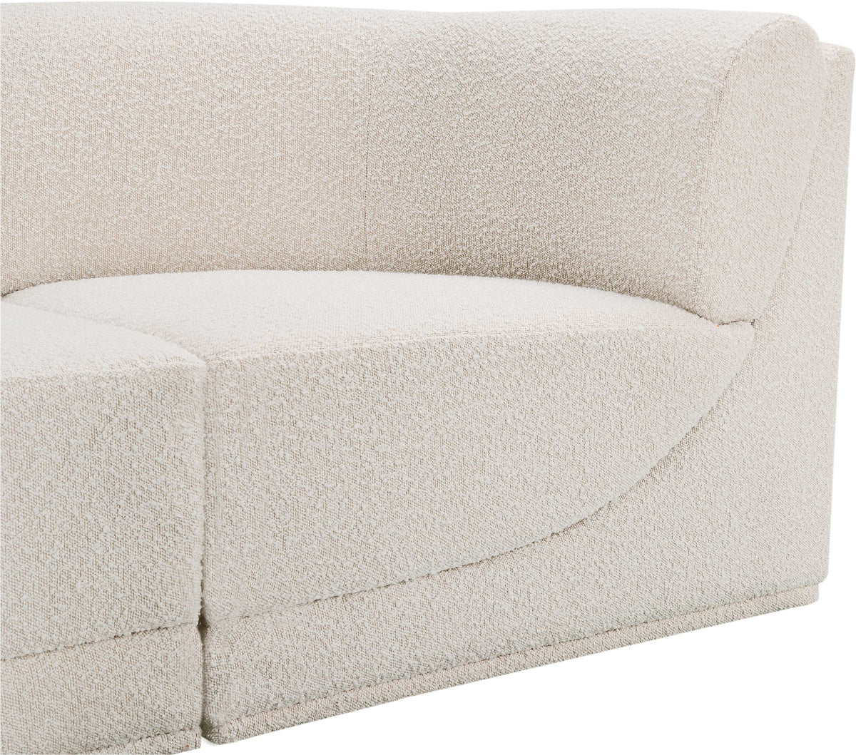 Ollie 98" Boucle Fabric Upholstered 5pc. Modular Sectional Cream