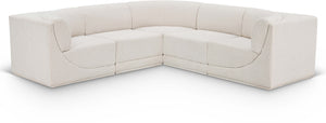 Ollie 98" Boucle Fabric Upholstered 5pc. Modular Sectional Cream