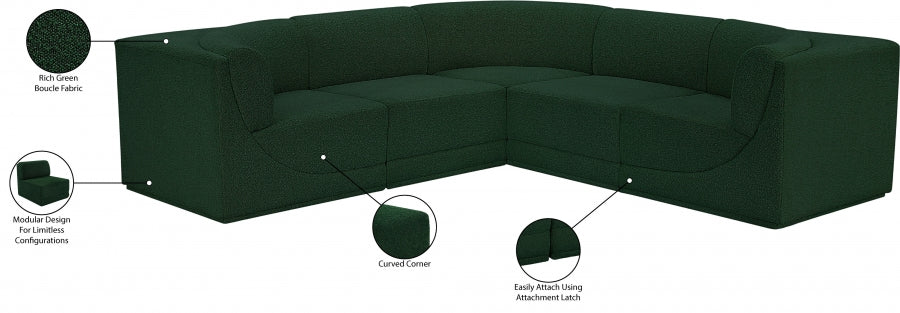 Ollie 98" Boucle Fabric Upholstered 5pc. Modular Sectional