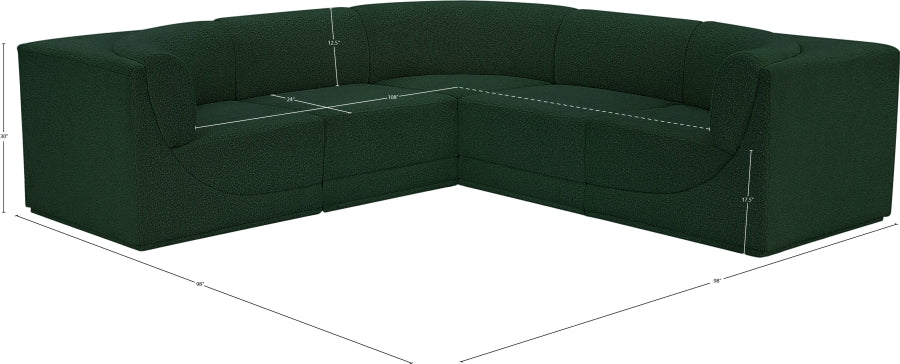 Ollie 98" Boucle Fabric Upholstered 5pc. Modular Sectional
