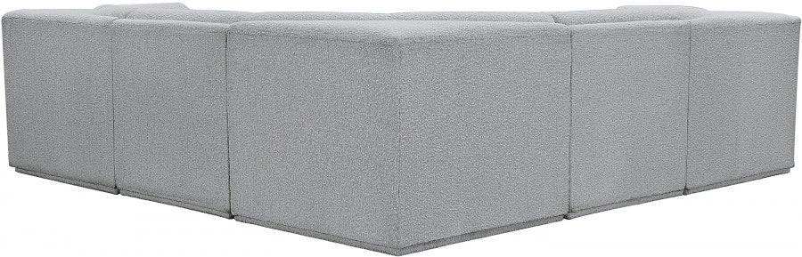 Ollie 98" Boucle Fabric Upholstered 5pc. Modular Sectional Grey