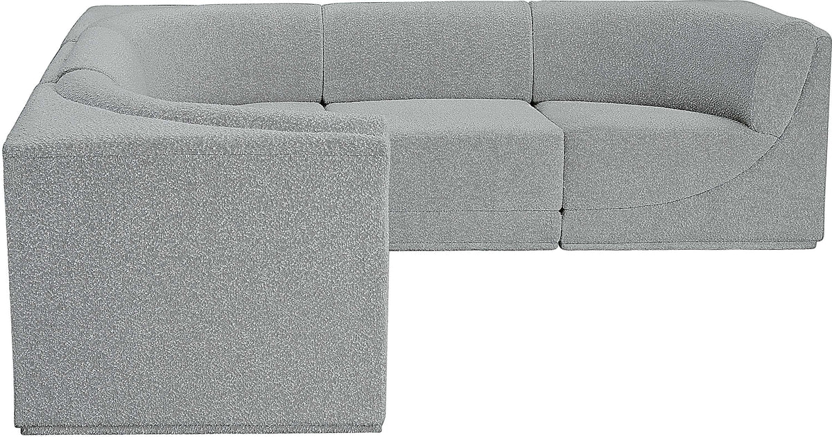 Ollie 98" Boucle Fabric Upholstered 5pc. Modular Sectional Grey