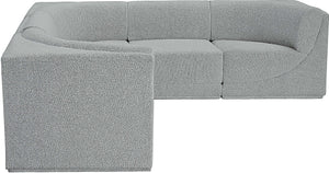 Ollie 98" Boucle Fabric Upholstered 5pc. Modular Sectional Grey