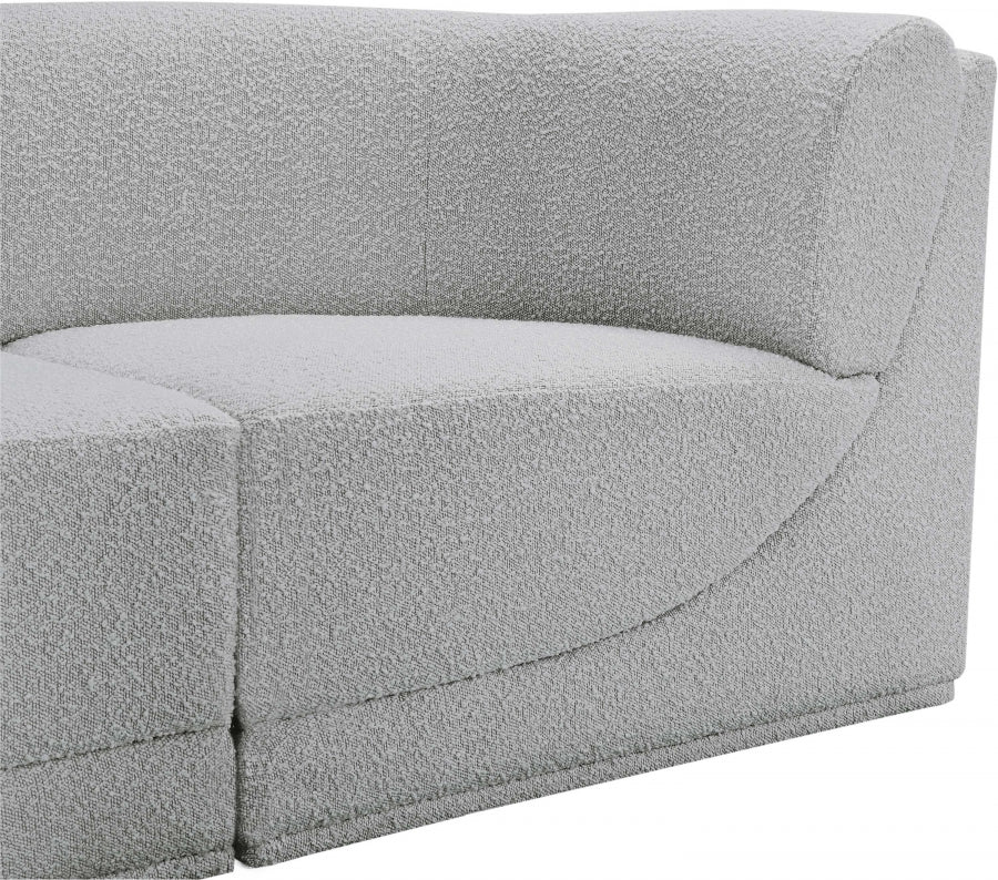 Ollie 98" Boucle Fabric Upholstered 5pc. Modular Sectional Grey