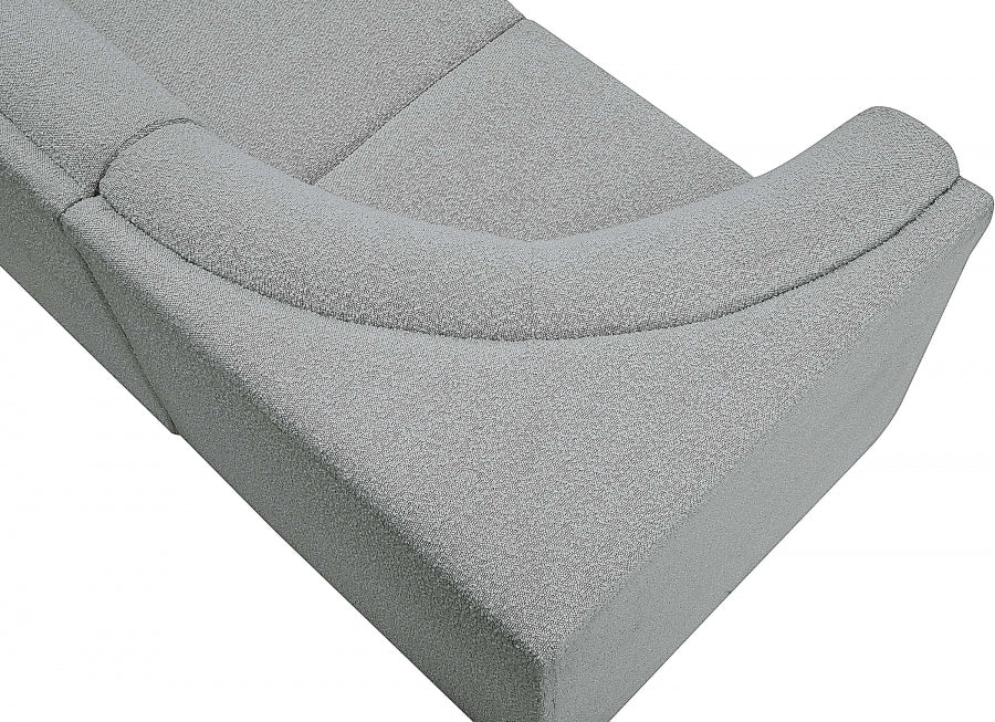 Ollie 98" Boucle Fabric Upholstered 5pc. Modular Sectional Grey