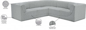 Ollie 98" Boucle Fabric Upholstered 5pc. Modular Sectional Grey