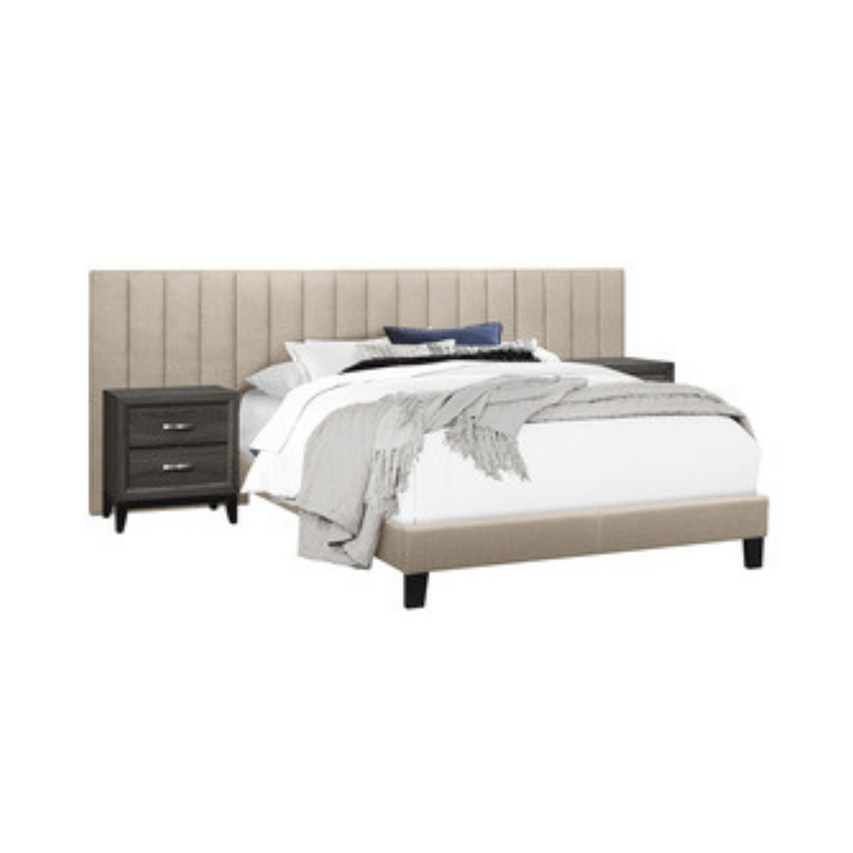 Bay King Wall Panel Bed Beige