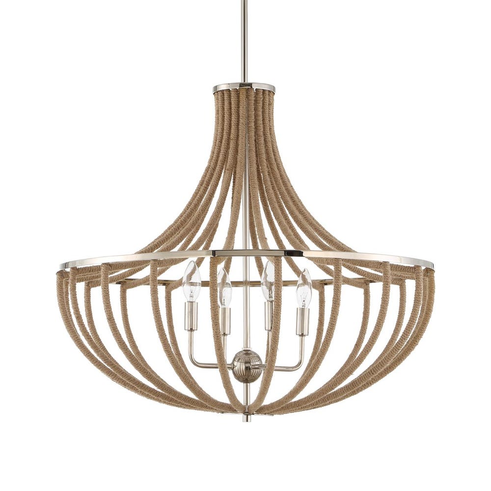 Uttermost Lovelock 4 Light Rope Empire Chandelier