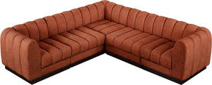 Quinn 101" Chenille Fabric Upholstered 5pc. Modular Sectional Cognac