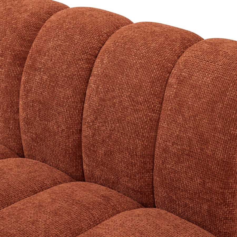 Quinn 101" Chenille Fabric Upholstered 5pc. Modular Sectional Cognac