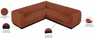 Quinn 101" Chenille Fabric Upholstered 5pc. Modular Sectional Cognac