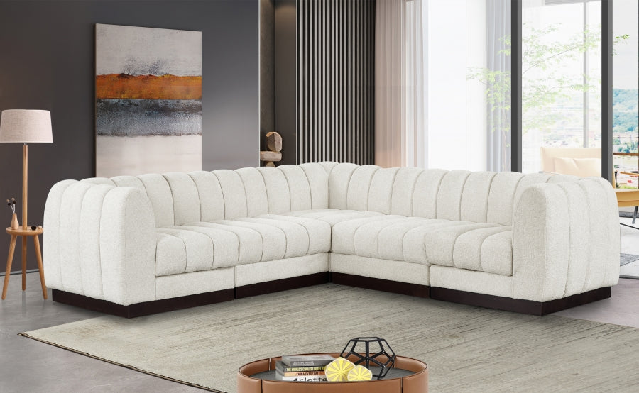 Quinn 101" Chenille Fabric Upholstered 5pc. Modular Sectional