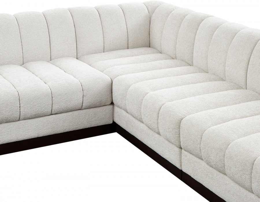 Quinn 101" Chenille Fabric Upholstered 5pc. Modular Sectional