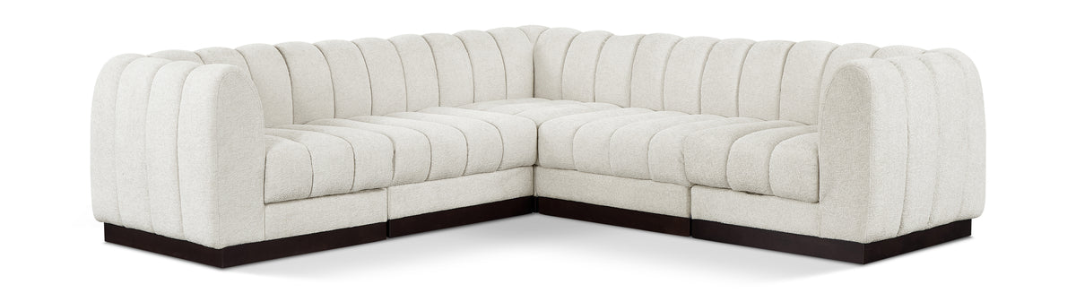 Quinn 101" Chenille Fabric Upholstered 5pc. Modular Sectional