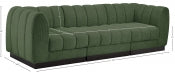 Quinn 101" Chenille Fabric Upholstered 3pc. Modular Sofa
