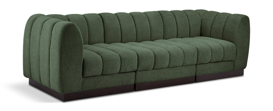 Quinn 101" Chenille Fabric Upholstered 3pc. Modular Sofa