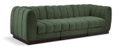 Quinn 101" Chenille Fabric Upholstered 3pc. Modular Sofa