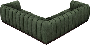 Quinn 101" Chenille Fabric Upholstered 5pc. Modular Sectional Green