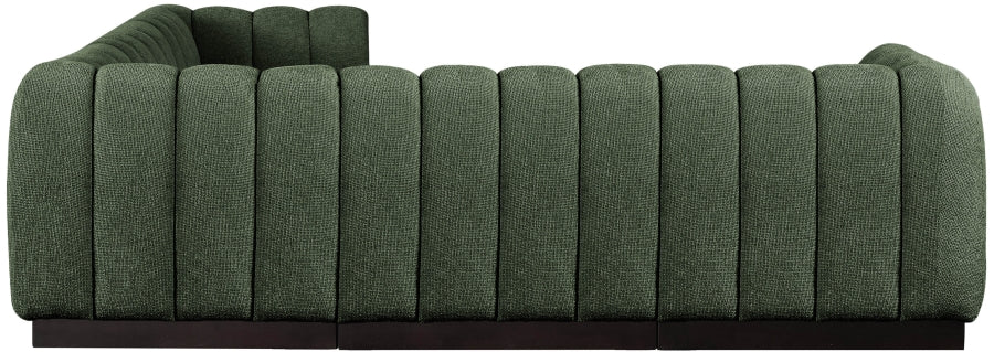 Quinn 101" Chenille Fabric Upholstered 5pc. Modular Sectional Green