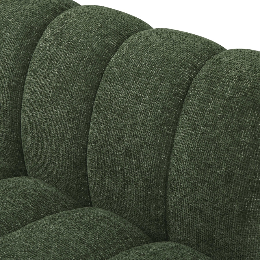Quinn 101" Chenille Fabric Upholstered 5pc. Modular Sectional Green