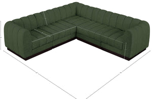 Quinn 101" Chenille Fabric Upholstered 5pc. Modular Sectional Green