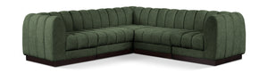 Quinn 101" Chenille Fabric Upholstered 5pc. Modular Sectional Green